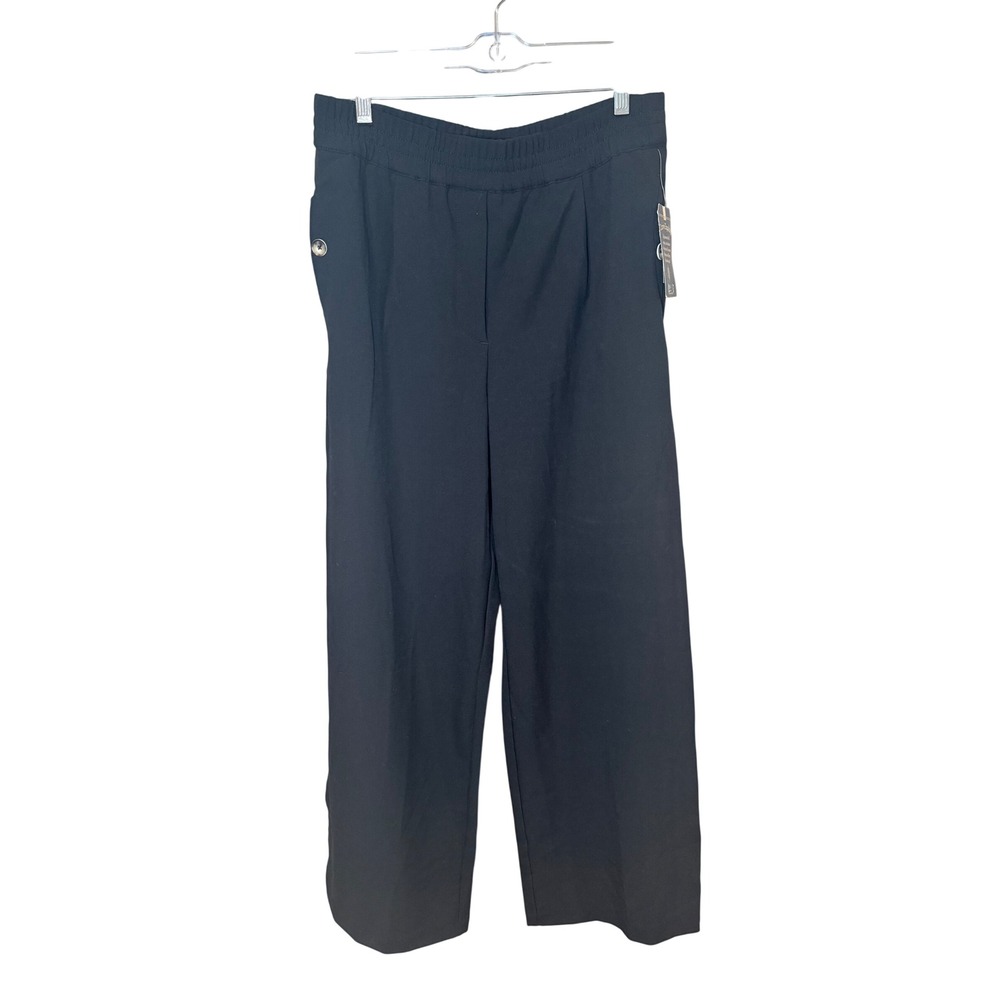 Democracy NWT "Ab"leisure Skyrise Wide Leg Pants Pull On Black Size Large
